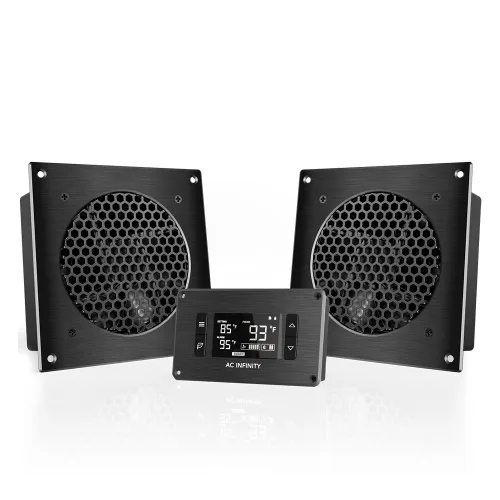 Vista 6 de Kit de ventilador de refrigeración para armarios, para sistema de cine en casa o receptor de AV, de AC Infinity, AI-CFS80BA