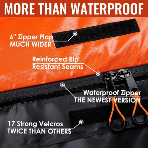 Vista 3 de Bolsa de transporte de carga para techo de coche, 16 pies cúbicos impermeable, bolsa de almacenamiento de equipaje para techo con gran capacidad