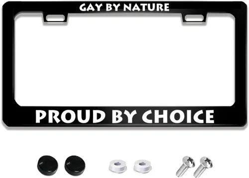 Vista 19 de Blessed by God Spoiled by My Husband - Marco de matrícula de acero inoxidable, divertidos marcos negros con 2 agujeros y tornillos de 12 x 6