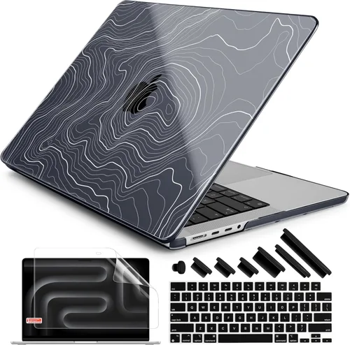 Vista 50 de DONGKE Funda para M5 MacBook Pro de 14 pulgadas 2025 2024-2021 M4 M3 M2 M1, cubierta de carcasa dura de plástico compatible con A3434 A3112 A3401