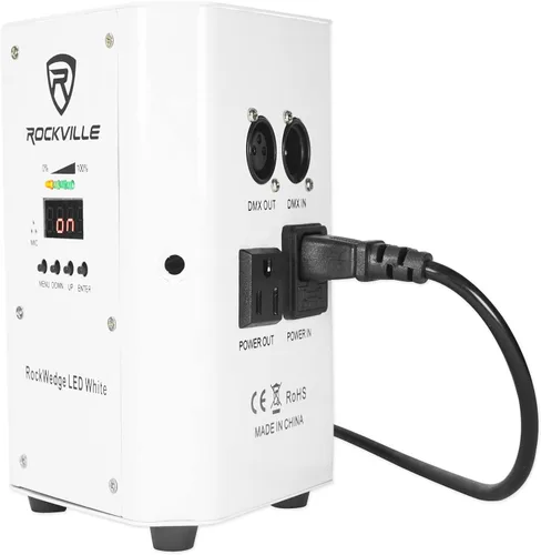 Vista 5 de (8) Rockville RockWedge LED blanco RGBWA+UV recargable luces DMX inalámbricas + bolsa