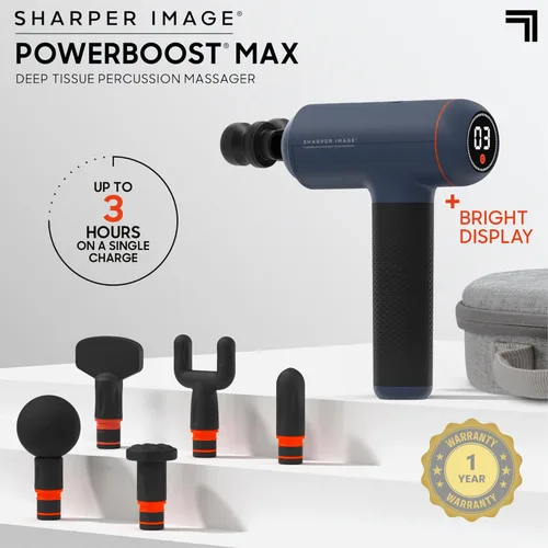 Vista 3 de Sharper Image® Powerboost Accesorio de Pistola de Masaje de Doble Temperatura Caliente + Fría - Calor y Frío Instantáneos, 6 Niveles de Temperatura