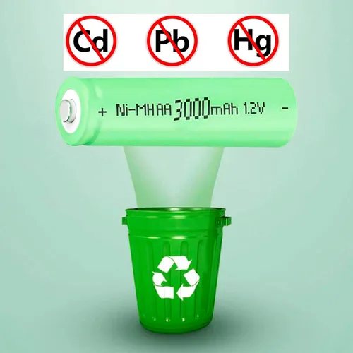 Vista 5 de Baterías recargables Ni-MH AA de 1.2 V de 3000 mAh, doble A de alta capacidad precargada para luces solares y dispositivos domésticos para jardines