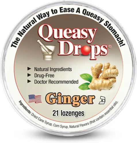 Vista 7 de Three Lollies Queasy Drops - Sabor a Cola - Alivio de las náuseas y del mareo de viaje, calma la boca seca y calma el estómago - Ingredientes