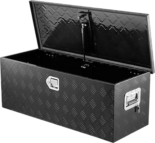 Vista 11 de Caja de herramientas de aluminio de 30 pulgadas, cajas de herramientas resistentes para cama de camión, caja de herramientas para camión con placa