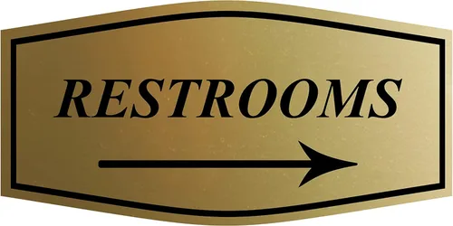 Vista 10 de Fancy Restrooms - Letrero de flecha derecha (negro) - Pequeño paquete de 1