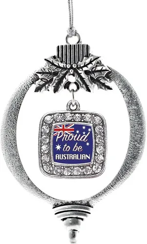 Vista 38 de Inspired Silver - Mis iniciales - Adorno con dije de letra S - Adornos navideños cuadrados de plata con joyas de circonita cúbica