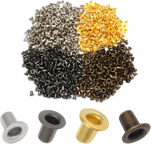 Vista 58 de Litoexpe Ojales Pequeños de 1.5MM, 200 Piezas, Ojales Autoadhesivos para Núcleos de Cuentas, Ropa, Cuero, Lona (Latón Antiguo)