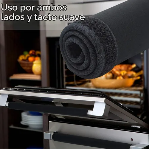 Vista 6 de 5 piezas de cubierta de manija de puerta de refrigerador, lavable para electrodomésticos de cocina, nevera, horno, microondas, lavavajillas Negro