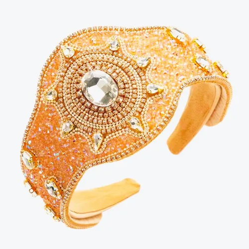 Vista 8 de Diadema de moda para mujer, diadema decorativa de diamantes de imitación anchos para mujer, accesorios para el cabello para mujeres y niñas