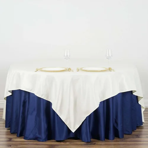 Vista 187 de Efavormart - Mantel redondo de poliéster para banquetes de boda, 90 pulgadas, color marfil