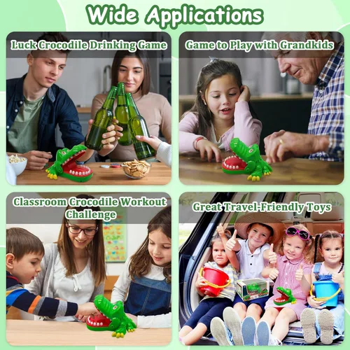 Vista 6 de Juego de dientes de cocodrilo iShyan para niños, juegos de dentista de morder dedos de cocodrilo, juguetes divertidos, versión 2020, a partir de 4