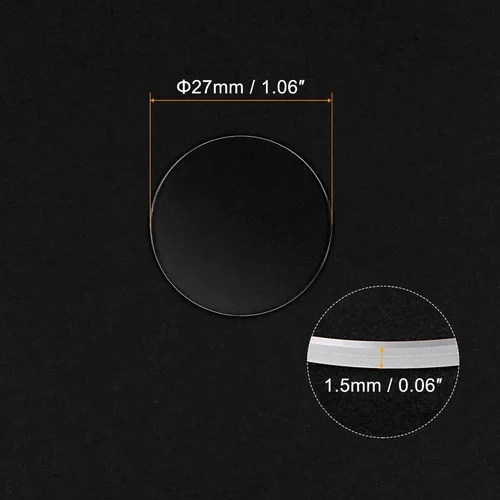 Vista 2 de uxcell Reloj Cristal Zafiro Cristal Lente Redondo Plano 1.063 in Dia. 0.059 in Espesor Transparente