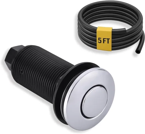 Vista 10 de BESTILL Botón de interruptor de aire de eliminación de basura en la parte superior del fregadero con manguera de aire de 5 pies, botón de Oro