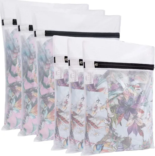 Vista 13 de BAGAIL Bolsas de lavandería de malla para ropa interior íntima y delicada, juego de 7 piezas (1XL, 2L, 2M, 2 bolsas para sujetadores)