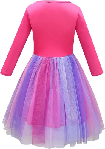 Vista 2 de Dotrewes Kids Long Sleeve Tutu Dress for Kids Girls Princess Birthday Gift