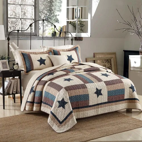 Vista 10 de VISIMISI Juegos de Edredón de Ropa de Cama de Algodón de 3 Piezas Juegos de Cubrecama Reversibles para Todas las Estaciones Niños Colcha de Retazos