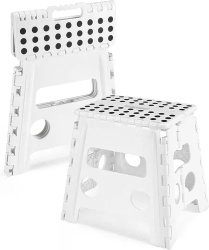 Vista 25 de Dyforce Taburete Plegable de 9 Pulgadas, Taburete para Niños, Taburetes Resistentes para Adultos, Taburetes Compactos, Taburetes Ligeros para Niños