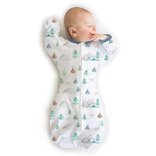 Vista 27 de SwaddleDesigns Saco de Transición para Envolver, Mangas de Media Longitud con Brazos Arriba y Puños de Manopla, Manta Envolvente para la Transición