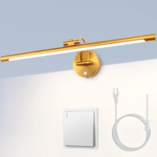 Vista 10 de MantoLite Lámpara LED para tocador de baño, regulable, 8 W, 16 pulgadas, lámparas de pared doradas, lámparas de pared para interiores, aplique