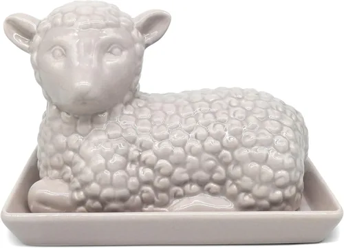 Vista 8 de Plato para mantequilla de cerámica adorable con gato - Accesorio de cocina único y versátil - Manera duradera y creativa de almacenar y servir