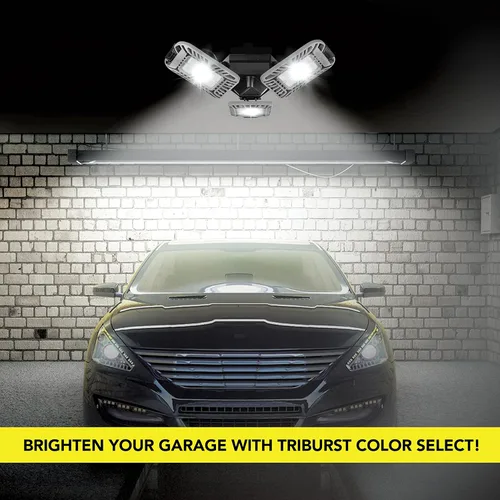 Vista 7 de Bell+Howell Triburst - Luz LED de garaje seleccionada, 5500 lúmenes, 3000 K, 4500 K, 5500 K, luces LED de techo para garaje, luces LED brillantes