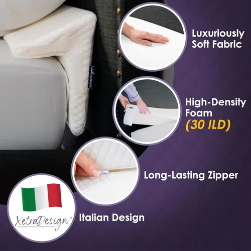 Vista 4 de XetraDesign Almohada de cuña de cama para espacio de cabecero de hasta 7 pulgadas, relleno de hueco triangular para cama, relleno de espacio de cuña