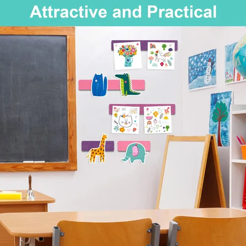 Vista 6 de 12 tiras de fieltro para tablón de anuncios para decoración de pared de oficina, hogar, tablero de corcho autoadhesivo, juego de tableros