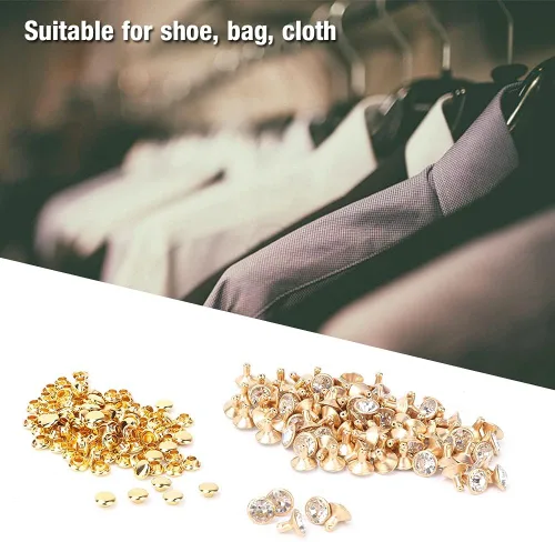 Vista 7 de Zerodis 100 remaches de diamantes de imitación, remaches de cristal, remaches de diamantes de imitación rápidos, remaches de color plateado