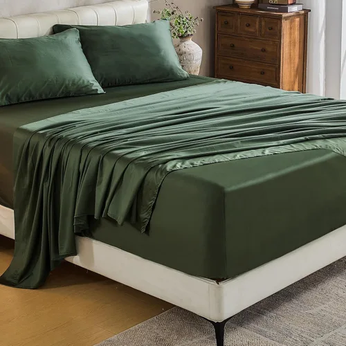 Vista 34 de MEISHANG Sábanas de algodón de 1000 hilos, tamaño Queen, 100% algodón egipcio, tejido satinado, suave y transpirable, certificado Oeko-Tex