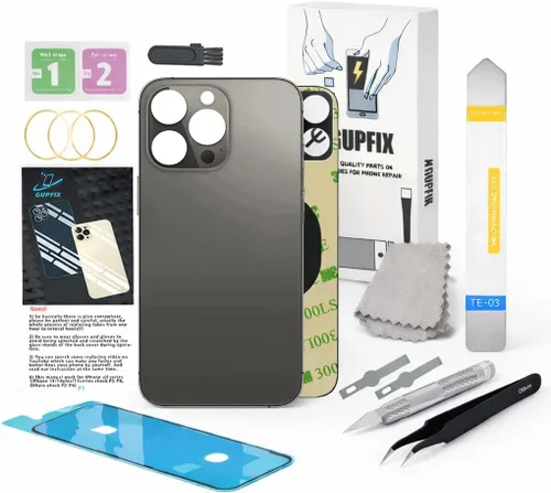Vista 44 de Reemplazo de cristal trasero para iPhone 13 Pro Max con herramientas de reparación, reemplazo de cubierta trasera de gran agujero para todos