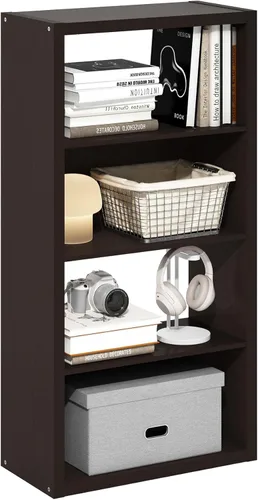 Vista 40 de Furinno PASIR - Estantería de libros de 4 niveles, estantería con estantes abiertos, 9.4 x 23.6 x 41.7 pulgadas, para sala de estar, dormitorio