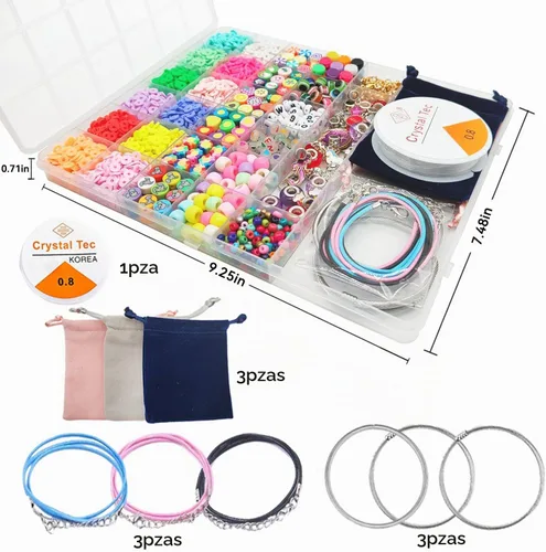 Vista 3 de leitait Kit de fabricación de pulseras de juguetes para niñas, 3000 piezas, suministros para hacer joyas, rellenos de cesta de Pascua, manualidades