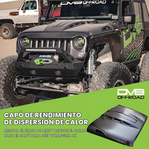 Vista 2 de Campana de dispersión de calor DV8 para Jeep Wrangler JK 2007-2018 de acero