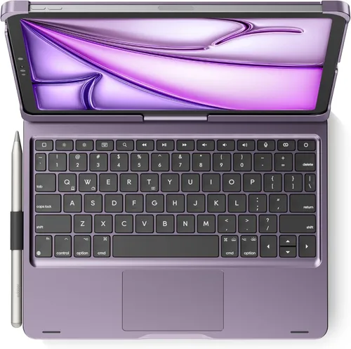 Vista 33 de edaiser Funda de teclado giratoria para Apple iPad mini 6ª 7ª generación a17 Pro, teclado Bluetooth compacto con trackpad retroiluminado RGB
