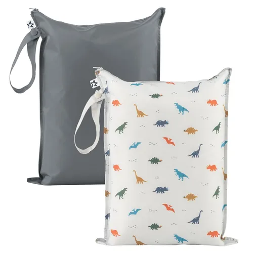 Vista 13 de Tiny Twinkle Bolsas húmedas a prueba de desorden Paquete de 2 bolsas húmedas reutilizables impermeables para trajes de baño Ropa de bebé Bolsa