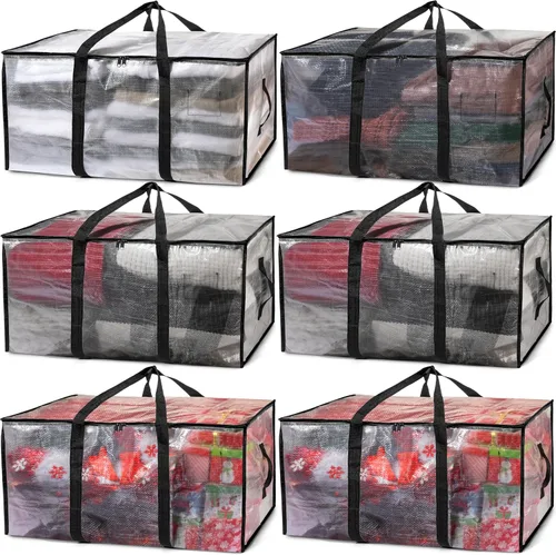 Vista 13 de ClearSpace Bolsas de mudanza resistentes o bolsas de almacenamiento – Contenedores de almacenamiento transparentes con tapas, cajas de mudanza