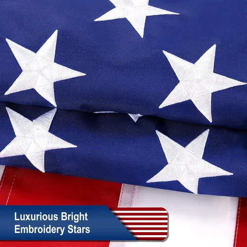 Vista 6 de Bandera estadounidense de 20x30 pies resistente para exteriores - Bandera premium de EE. UU. de 20x30 pies, bandera de EE. UU. con estrellas