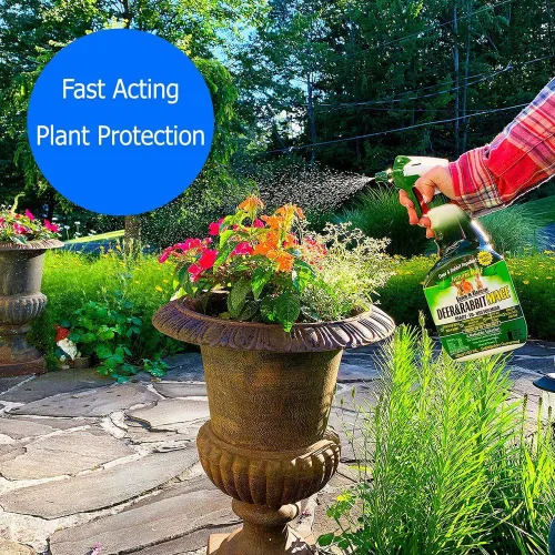 Vista 6 de Nature's MACE Maza para Ciervos y Conejos, repelente de ciervos para plantas, kit combinado de 40 onzas, spray de menta, mantiene a los ciervos