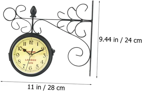 Vista 2 de Cabilock Reloj de pared decorativo grande de péndulo rústico para sala de estar, decoración del hogar, oficina, dormitorio