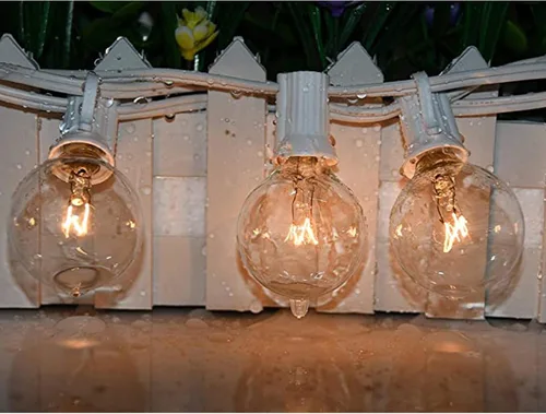 Vista 2 de Bombillas de repuesto G40, bombilla de globo transparente de 120 V 5 W, base de candelabro E12 C7, bombillas incandescentes de vidrio de 1.5