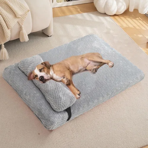 Vista 19 de huraty Cama para perros con almohada para perros pequeños, cama ortopédica para perros con funda extraíble, alfombrilla lavable para mascotas