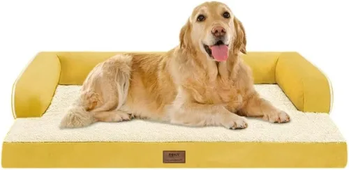 Vista 70 de Cama ortopédica impermeable para perros pequeños, cama para perros de tamaño mediano, cómoda cama para mascotas y gatos con lados, funda extraíble