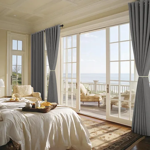 Vista 477 de NICETOWN - Divisor de habitación, cortina opaca divisora de habitación con función de aislamiento térmico, panel para puerta corredera o patio