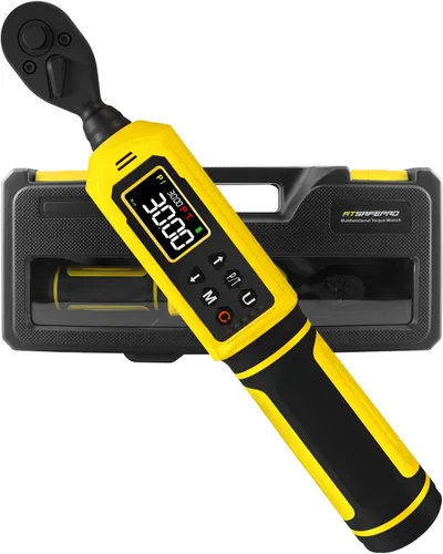Vista 18 de ATsafepro Llave Dinamométrica Digital - Impulsor de 1/2 Pulgada y 5.1-340Nm (3.8-250.8 ft-lb), Llave Dinamométrica de Servicio Pesado con Zumbador