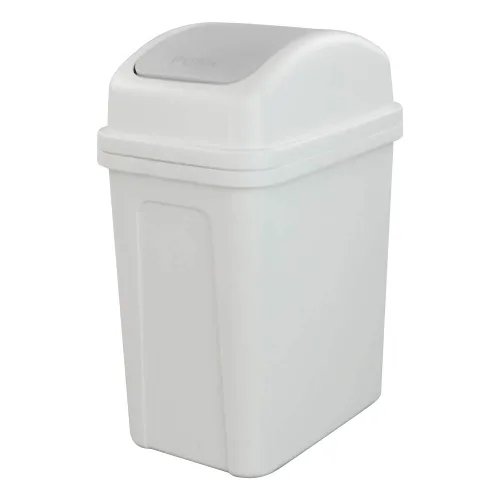 Vista 11 de Asking Cubo de basura pequeño de 4.5 galones con tapa abatible, paquete de 3 cubos de basura de plástico giratorios, color negro