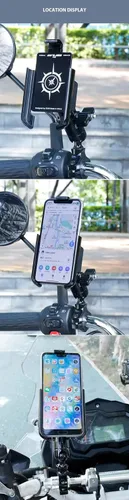 Vista 8 de GUB P50 Bicicleta y Motocicleta Universal Bicicleta Manillar Teléfono Soporte Ajustable Soporte de Teléfono