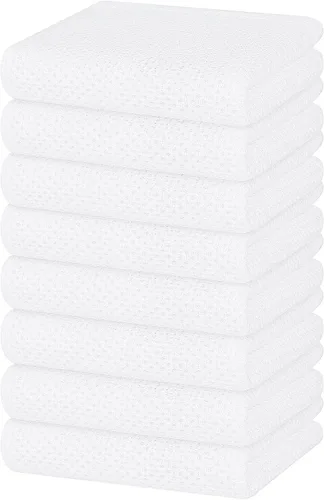 Vista 41 de Homaxy Paños de cocina de 100% algodón con tejido de gofre, ultra suaves, absorbentes, de secado rápido, 12 x 12 pulgadas, paquete de 6, amarillo