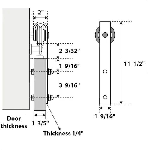 Vista 5 de SARTODOORS Puerta corredera de granero de 18 x 80 pulgadas con herrajes Quadro 4111 White Ash Juego resistente de perchas de riel de 6.6 pies
