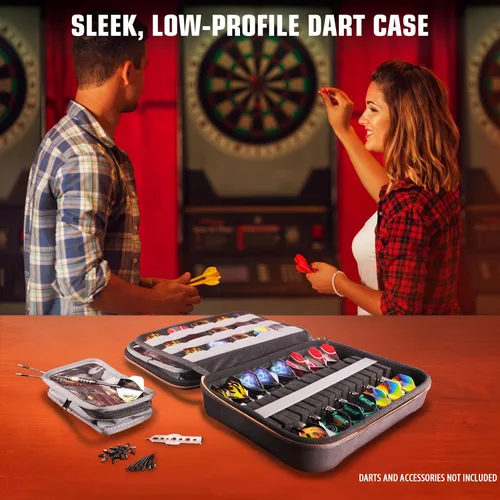 Vista 7 de USA Gear Estuche de Dardos Semi Rígido XL - Estuche Protector para Juego de Dardos de 15 Piezas, Puntas, Plumas y Ejes, y más Accesorios - Diseño